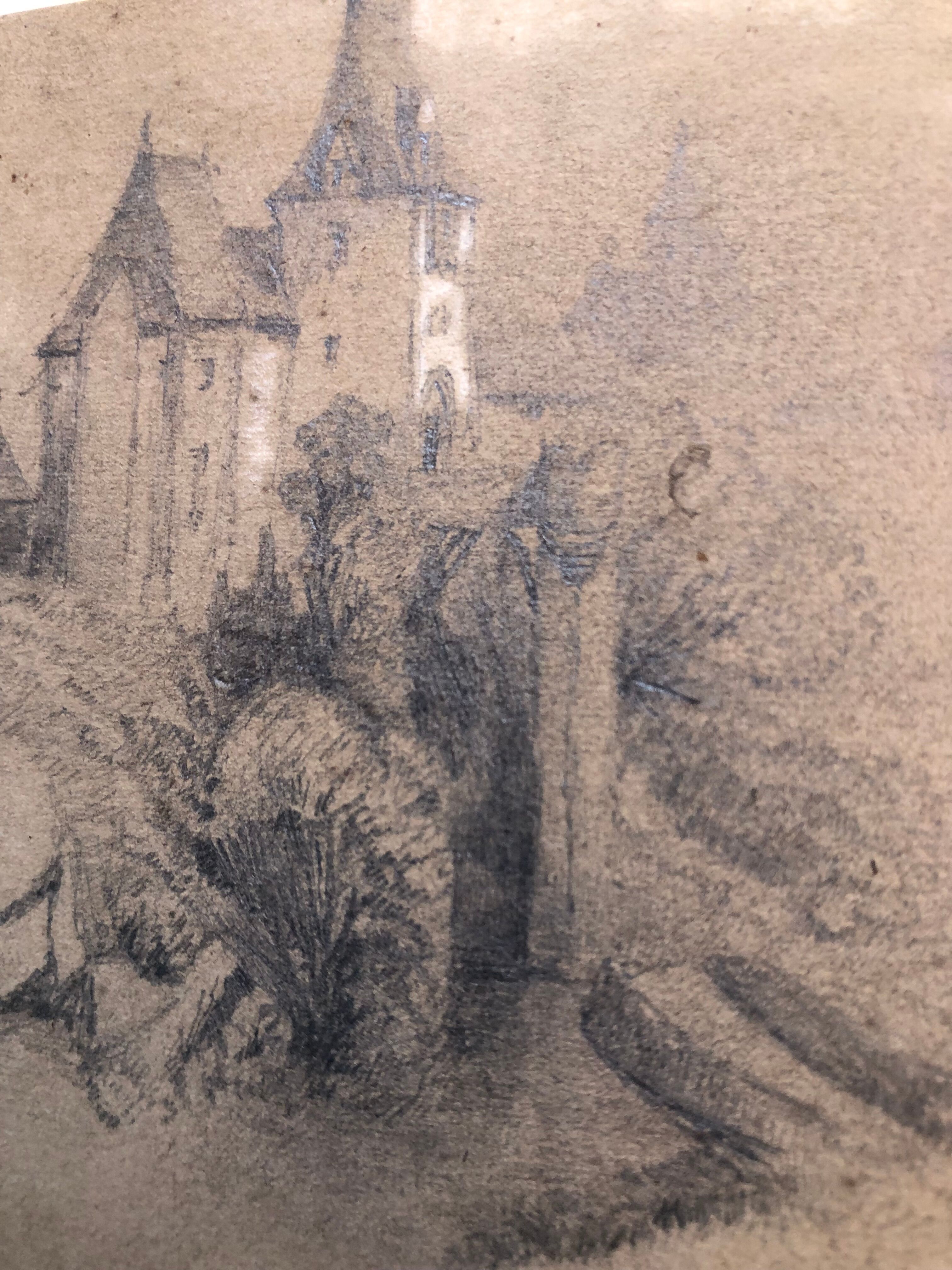 Collage drawings in graphite and white chalk 1872