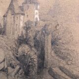 Collage drawings in graphite and white chalk 1872