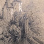Collage drawings in graphite and white chalk 1872
