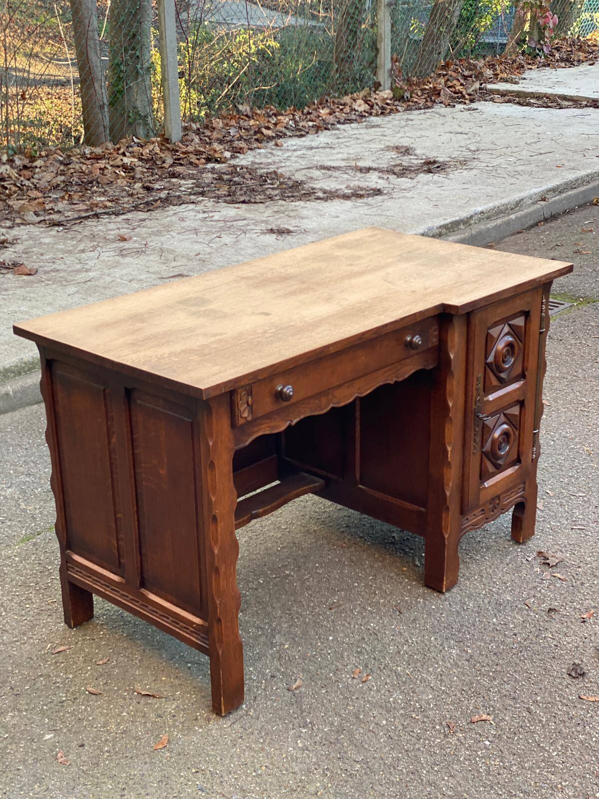 Spanish desk from the 19th century in solid wood 120x65cm