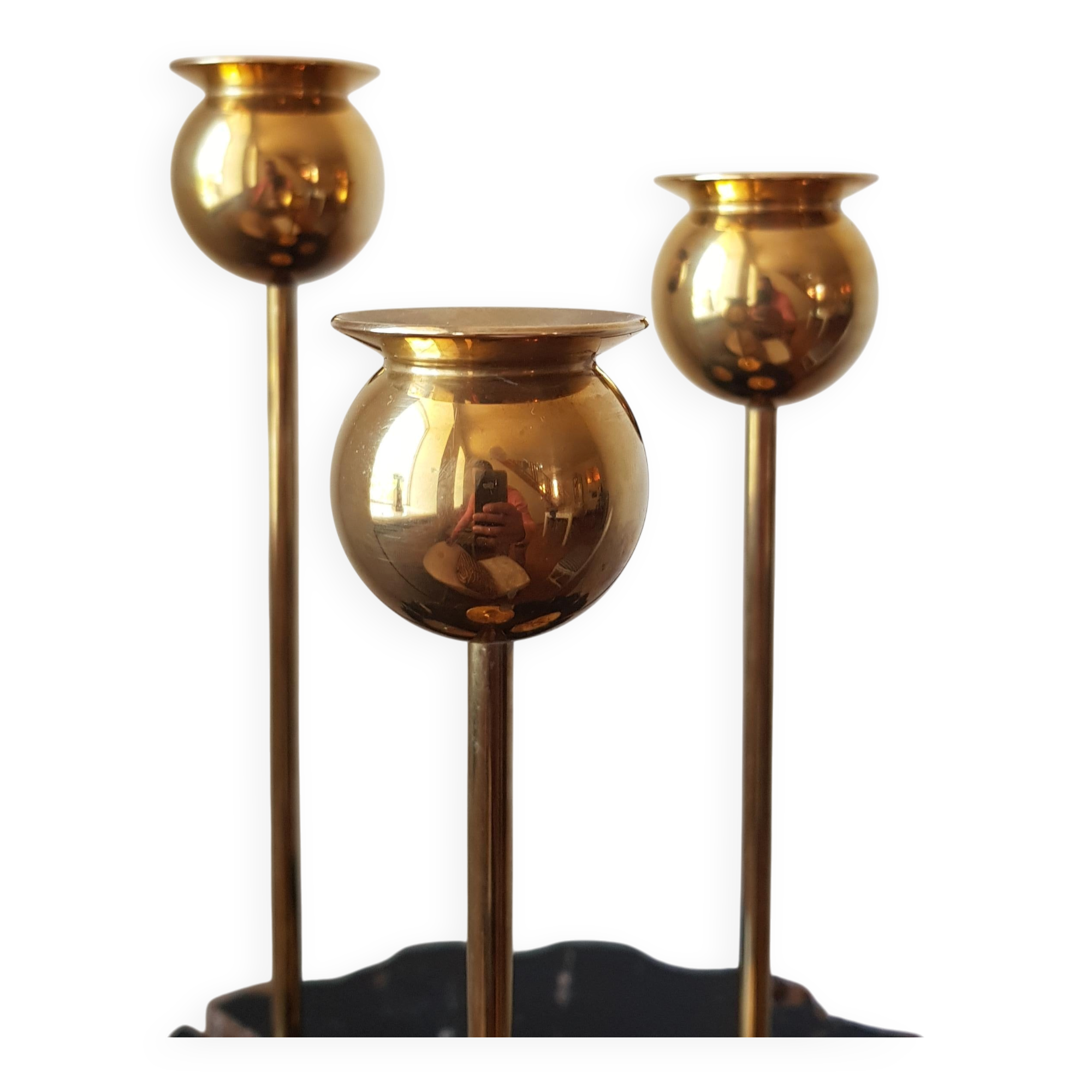 Pierre Forssell, Tulip chandeliers, brass, Skultuna, Scandinavian Modern