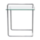 End table in glass and chrome 80s