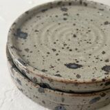 Set of 5 dessert plates in ceramic (workshop pyritic stoneware) circa 1970.