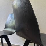 90s designer chairs in lacquered curved wood (X2)