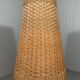 Large amphora floor lamp in pottery with a rattan shade from the 1960s.