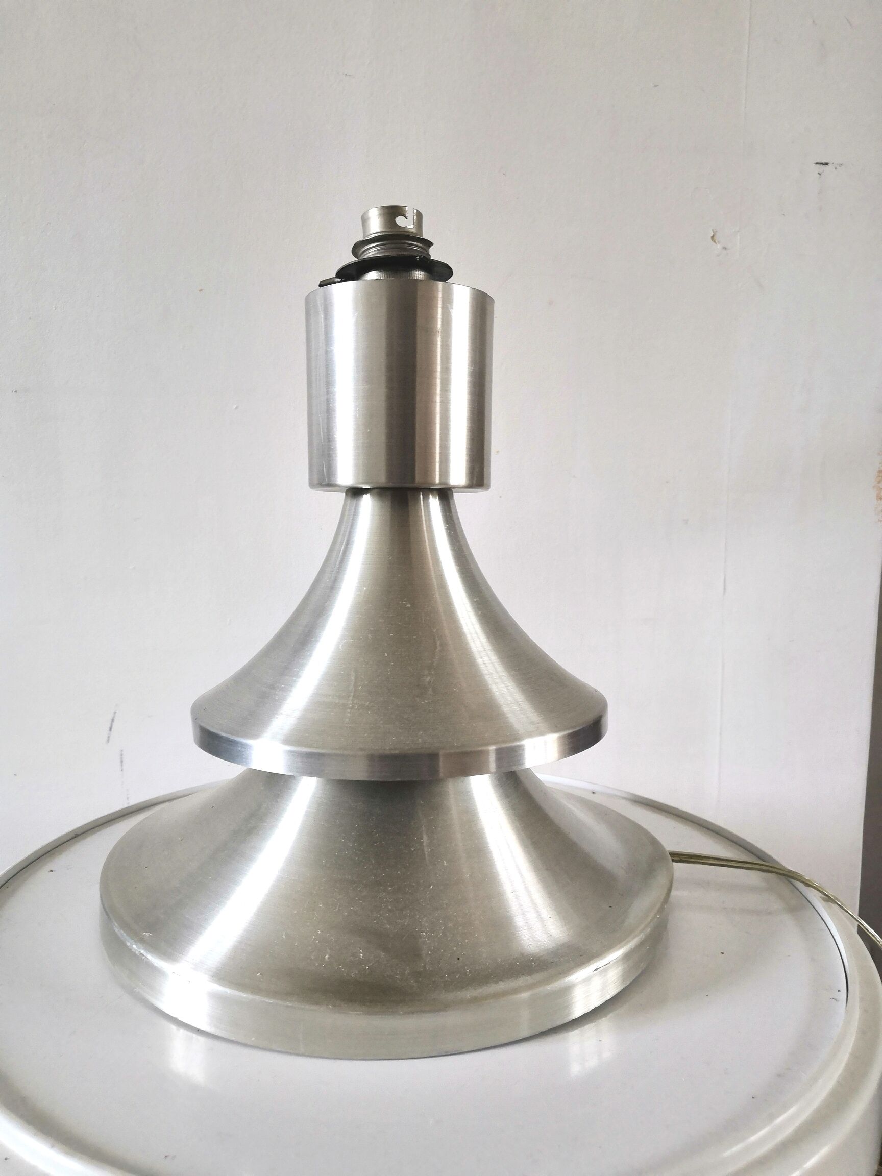 Pied de lampe en aluminium design années 70