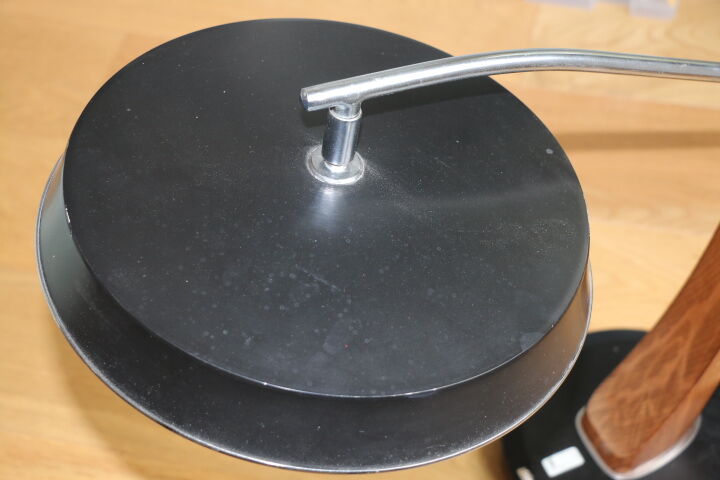 Fase black desk lamp from the 50s with reflector