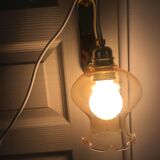 Amber tulip globe lamp