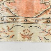 4x7 Peach & Beige Oriental Turkish Vintage Rug, 134x220Cm