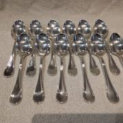 6 silver-plated soup spoons, Christofle Albi silversmith, 20.6cm