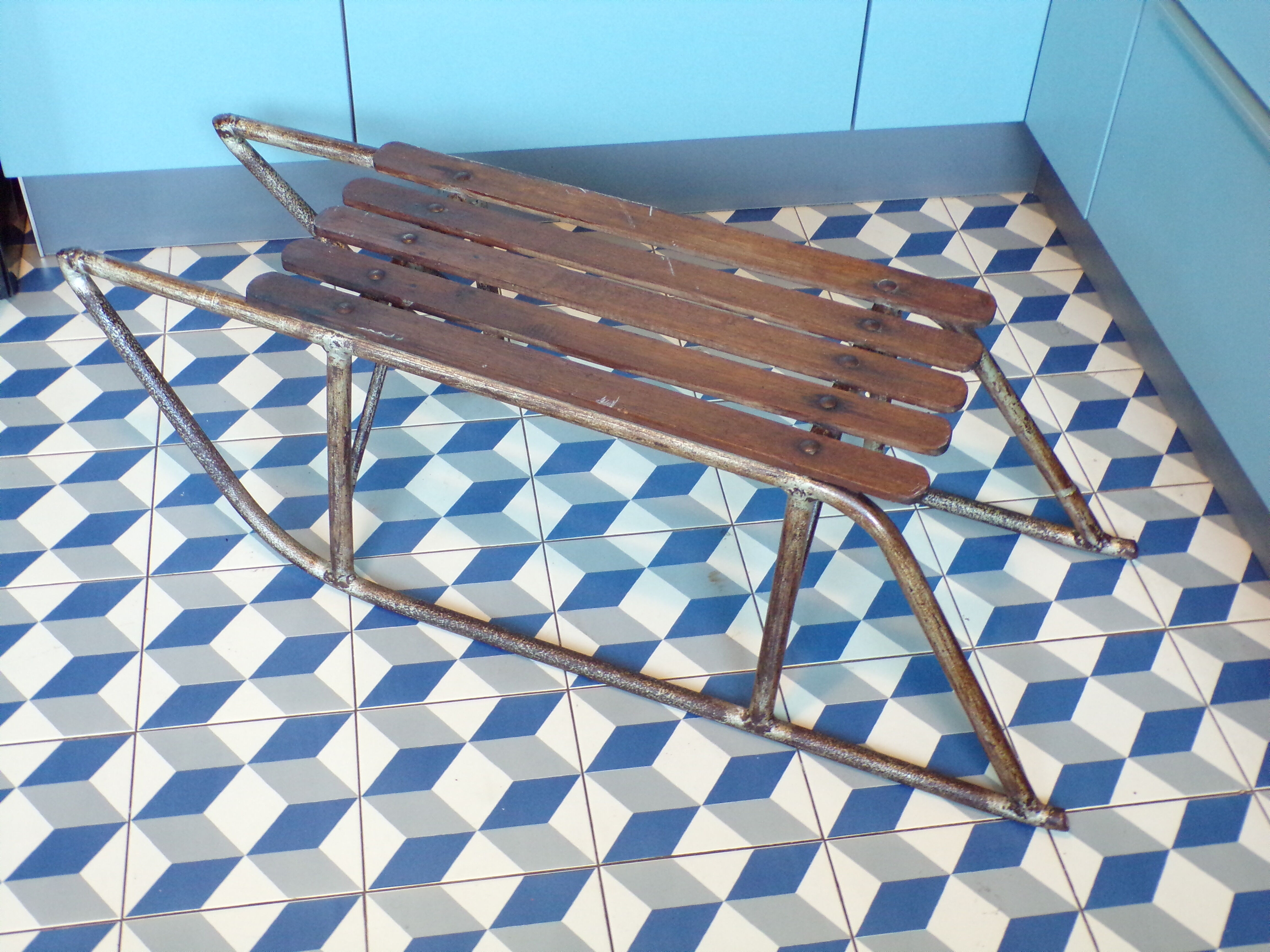 Ancient iron and wood sledge