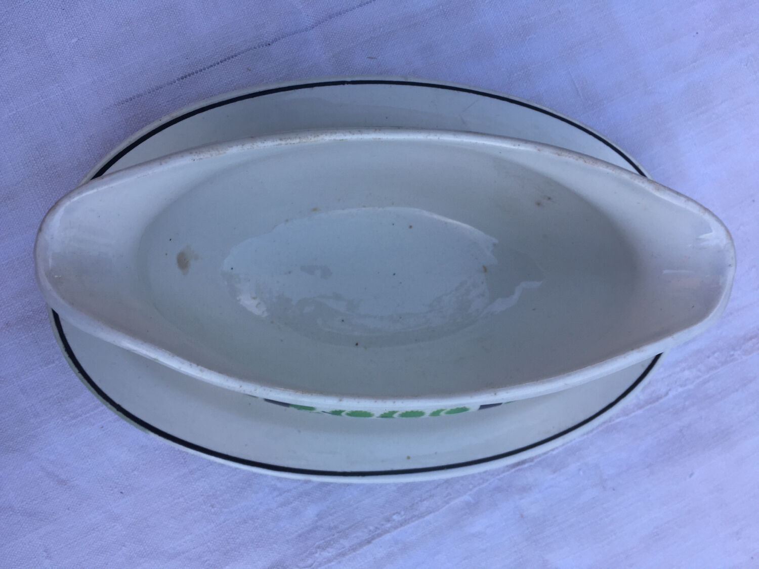 Old sauce boat made in France Digoin Sarreguemines