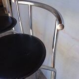 2 bar top stools metal chrome design 1980