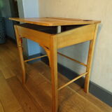 Vintage wood desk with ink