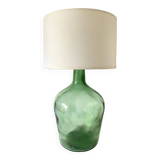 Glass lamp, braided fabric cable, new lampshade