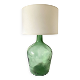 Glass lamp, braided fabric cable, new lampshade
