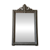 Miroir ancien fronton sculpté style classique gris