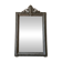 Antique mirror with a sculpted pediment in classic grey style.