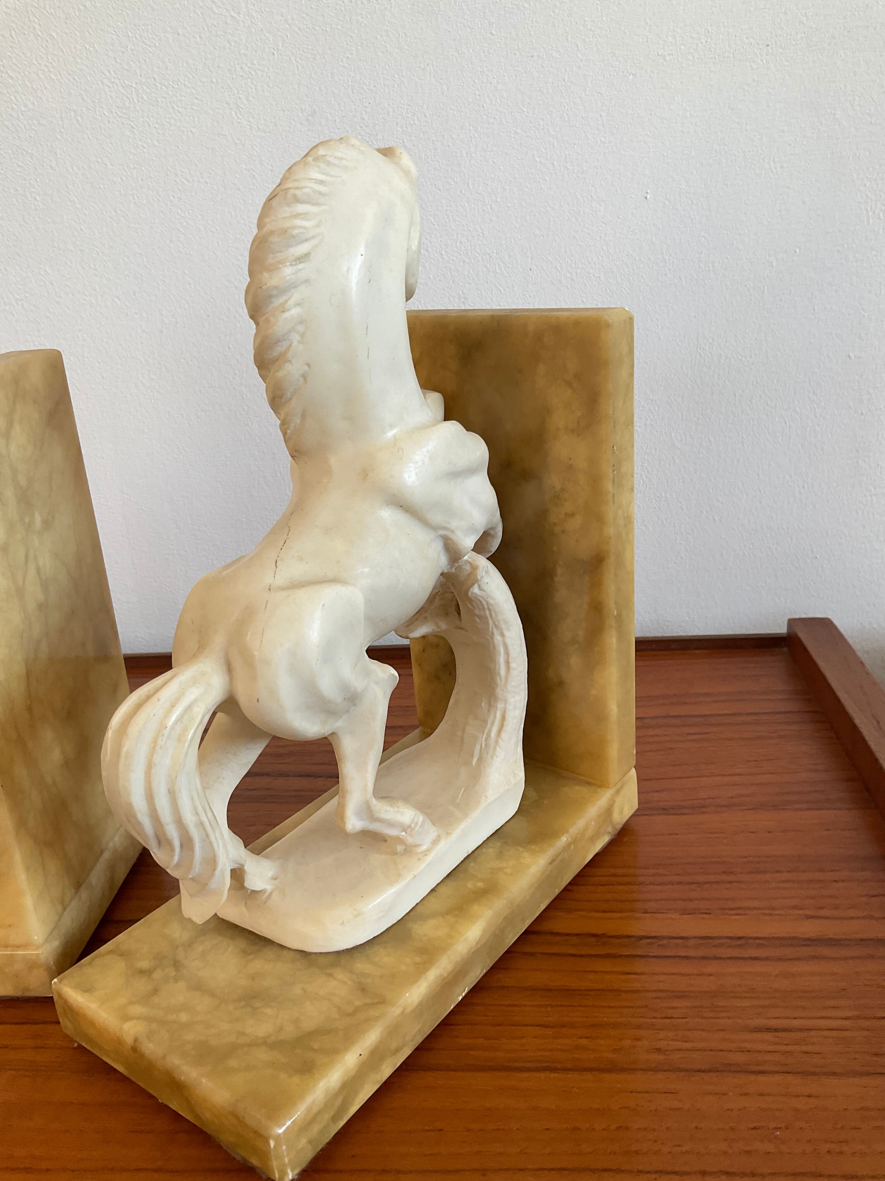 Pair of vintage marble bookends