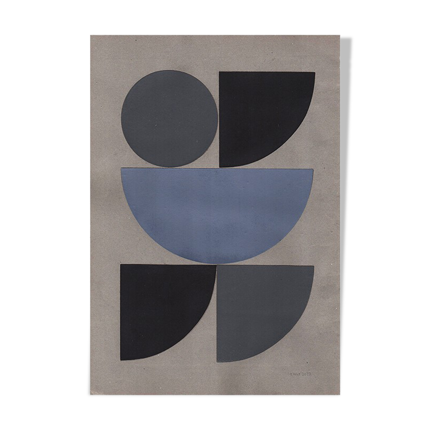 Collage on paper 26x36cm, signed Eawy