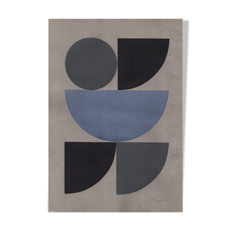 Collage on paper 26x36cm, signed Eawy