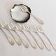 Oyster or dessert forks, ribbons, silver-plated metal