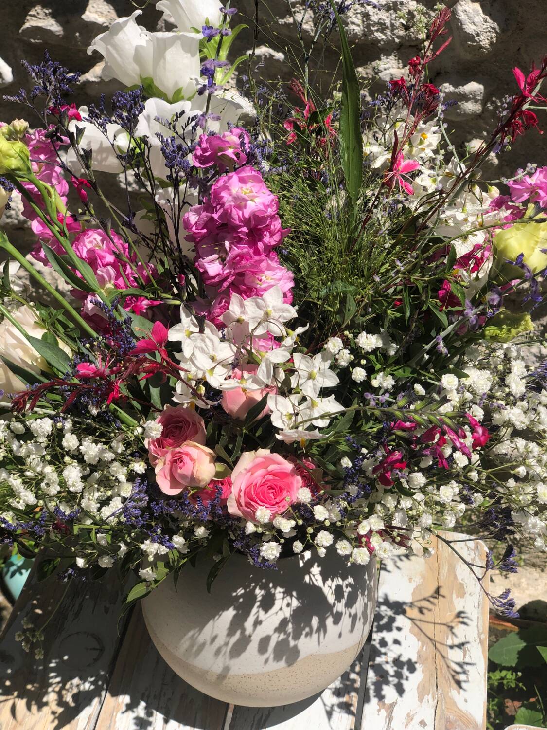 Handmade red earthenware flat vase