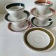 Ensemble de 4 grandes tasses vintage et 6 sous-tasses graphiques