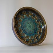 Ceramic plate in modernist art by Michael Andersen, Denmark, 1960s.