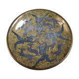 Jean Mayodon glazed ceramic cut decoration women and deer Signed SB