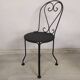 4 black garden chairs