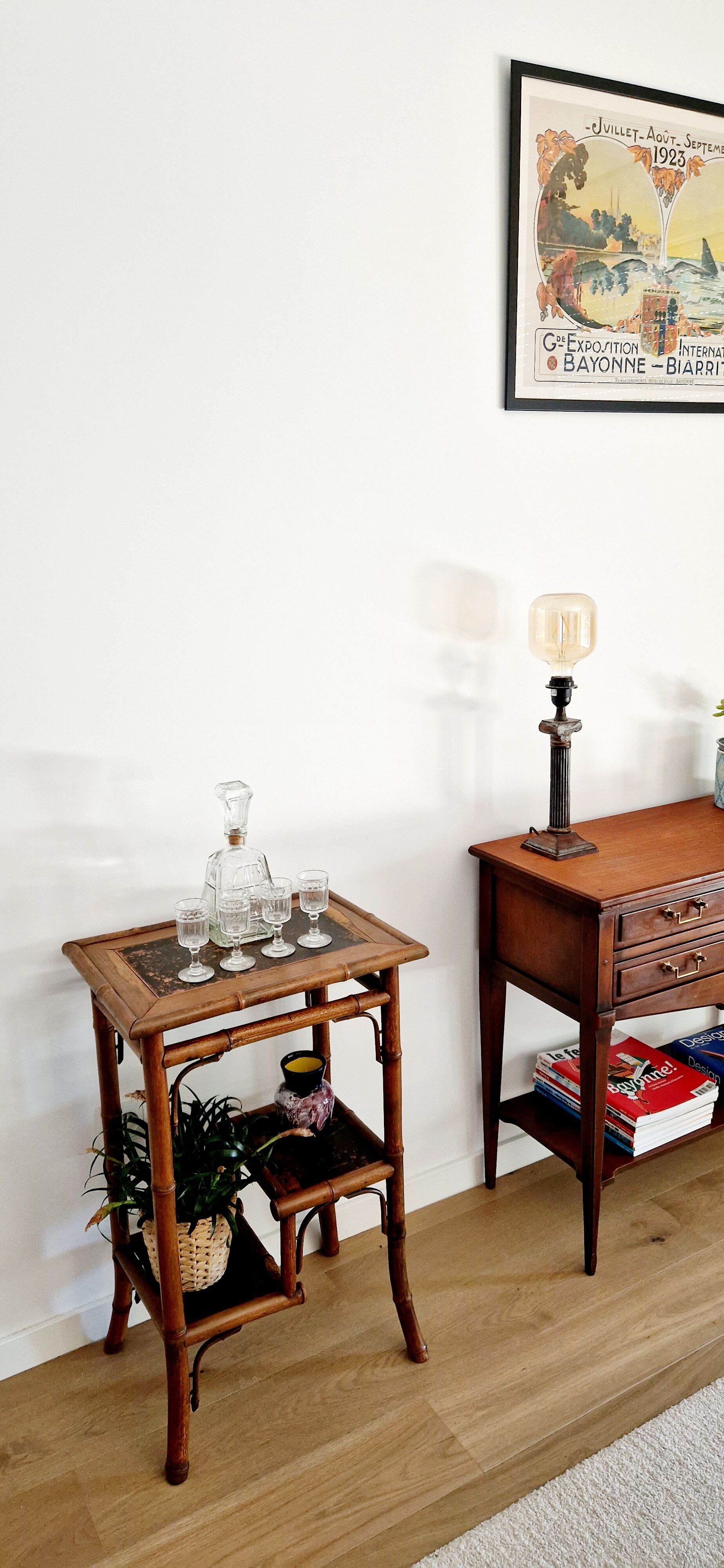 Side table bamboo late XIX style Perret & Vibert