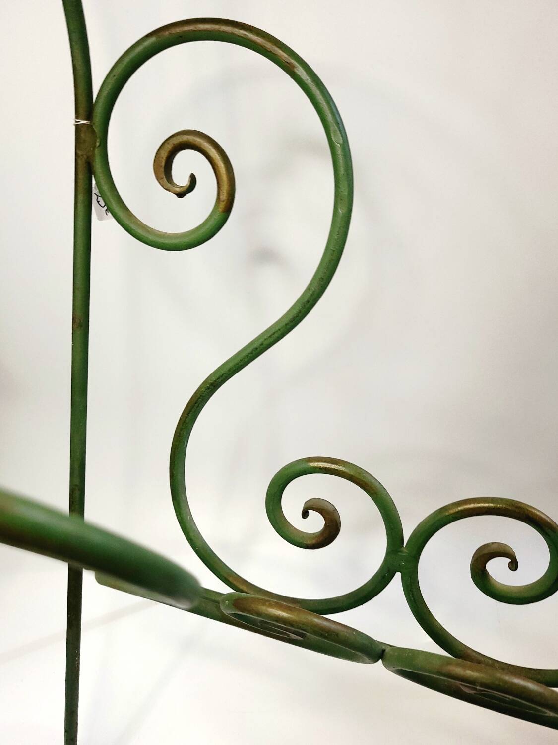 Vintage wrought iron magazine rack – handcrafted scrolls –