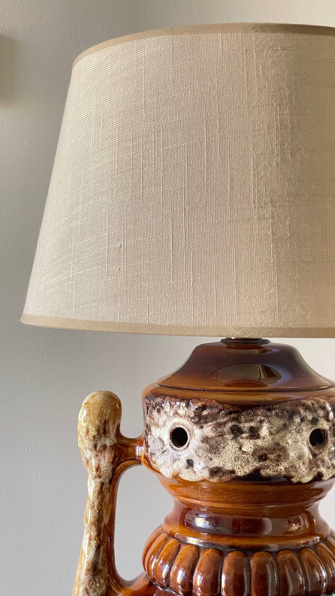 Lamp ceramic fat lava double lighting 70s