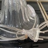 Pair of lamp legs in transparent Murano glass, Alberto Dona, 70s