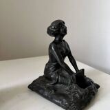 Serre-livres Art nouveau régule Femme orient 1900