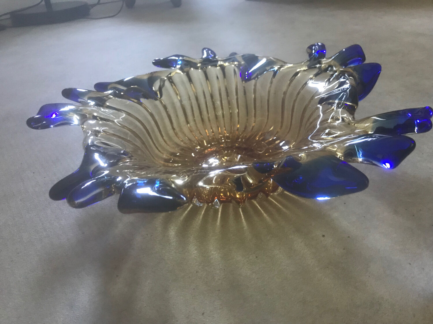 Blown glass fruit bowl