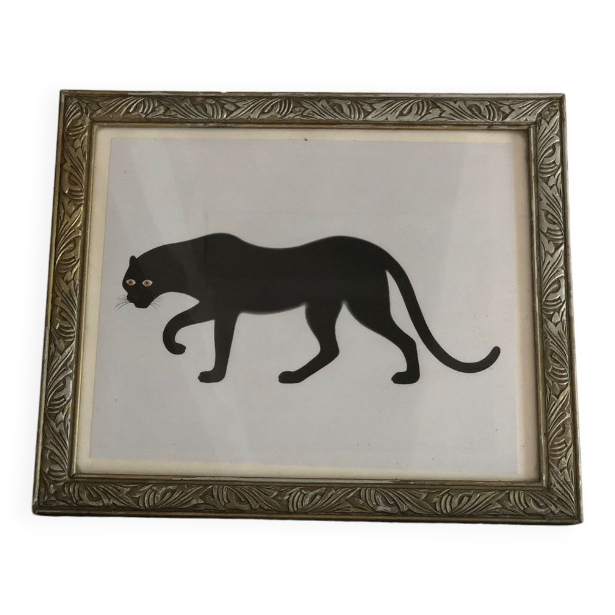 Glass frame & panther illustration