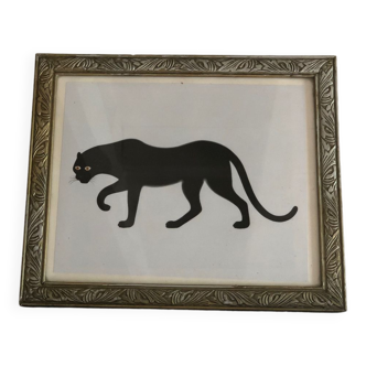 Cadre verre & illustration panthère