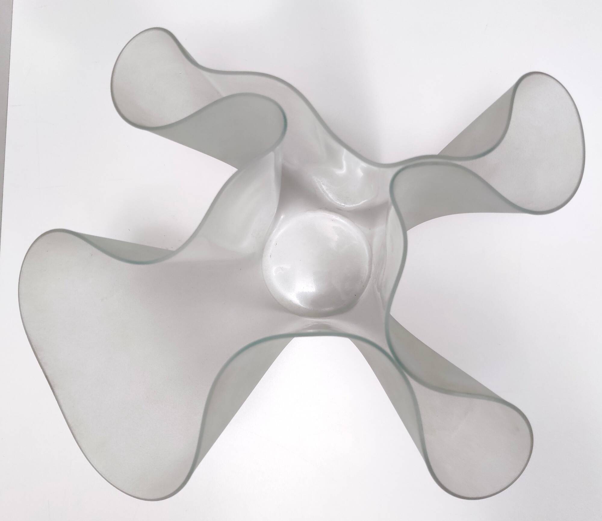 Transparent Etched Glass Vase "Cartoccio" by Pietro Chiesa for Fontana Arte