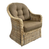 Rattan and wicker convertible chair