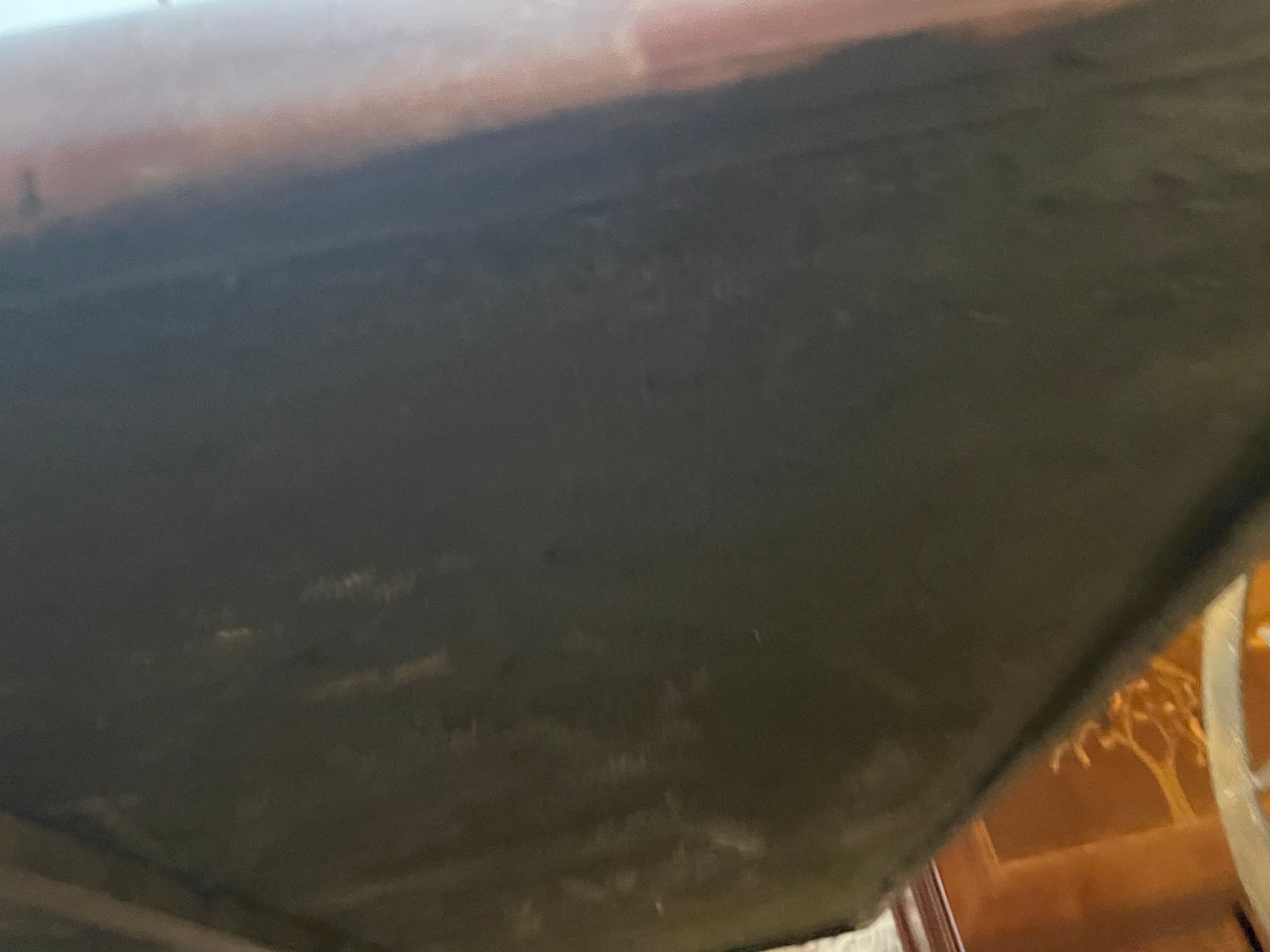 Wrought iron table on marble