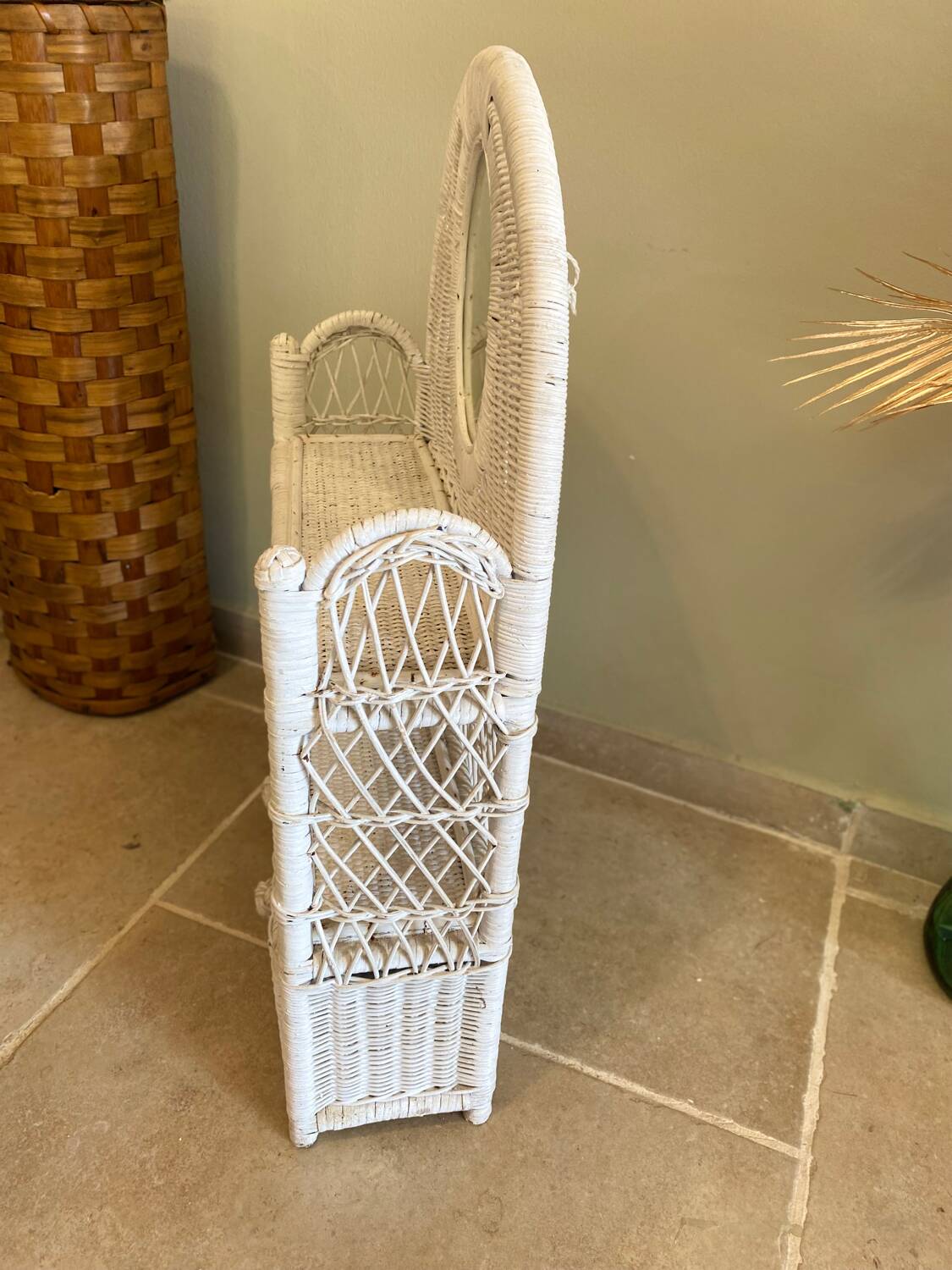 Vintage wicker shelf