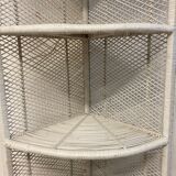 Vintage rattan corner shelf