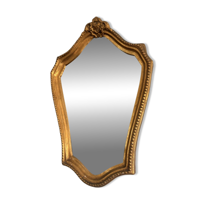 Miroir Doré Bois Coquille Rocaille Louis XV Rococo