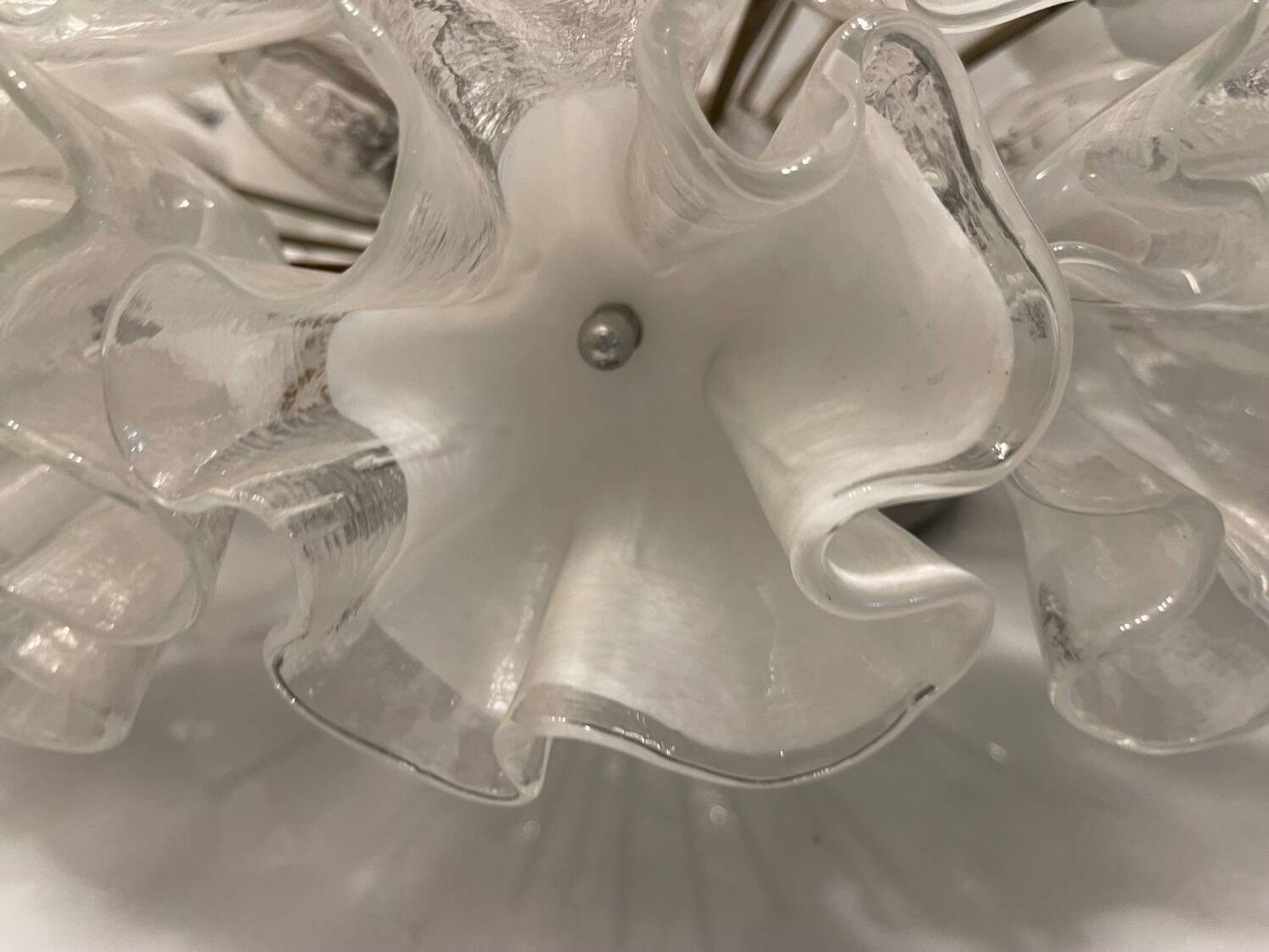 Large Venetian Murano Glass Ceiling Light Flushmount