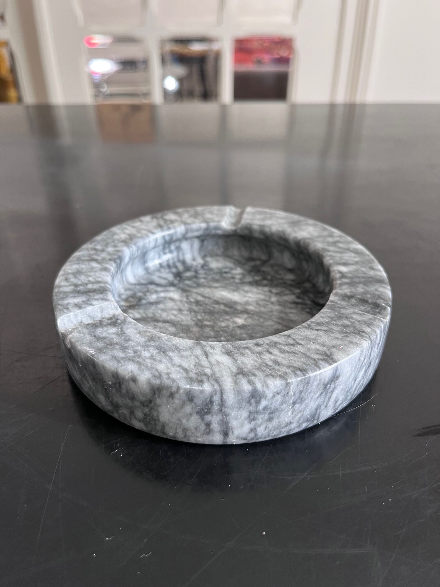 Gray marble ashtray