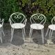 Garden lounge 1 table 2 chairs 2 white wrought iron chairs