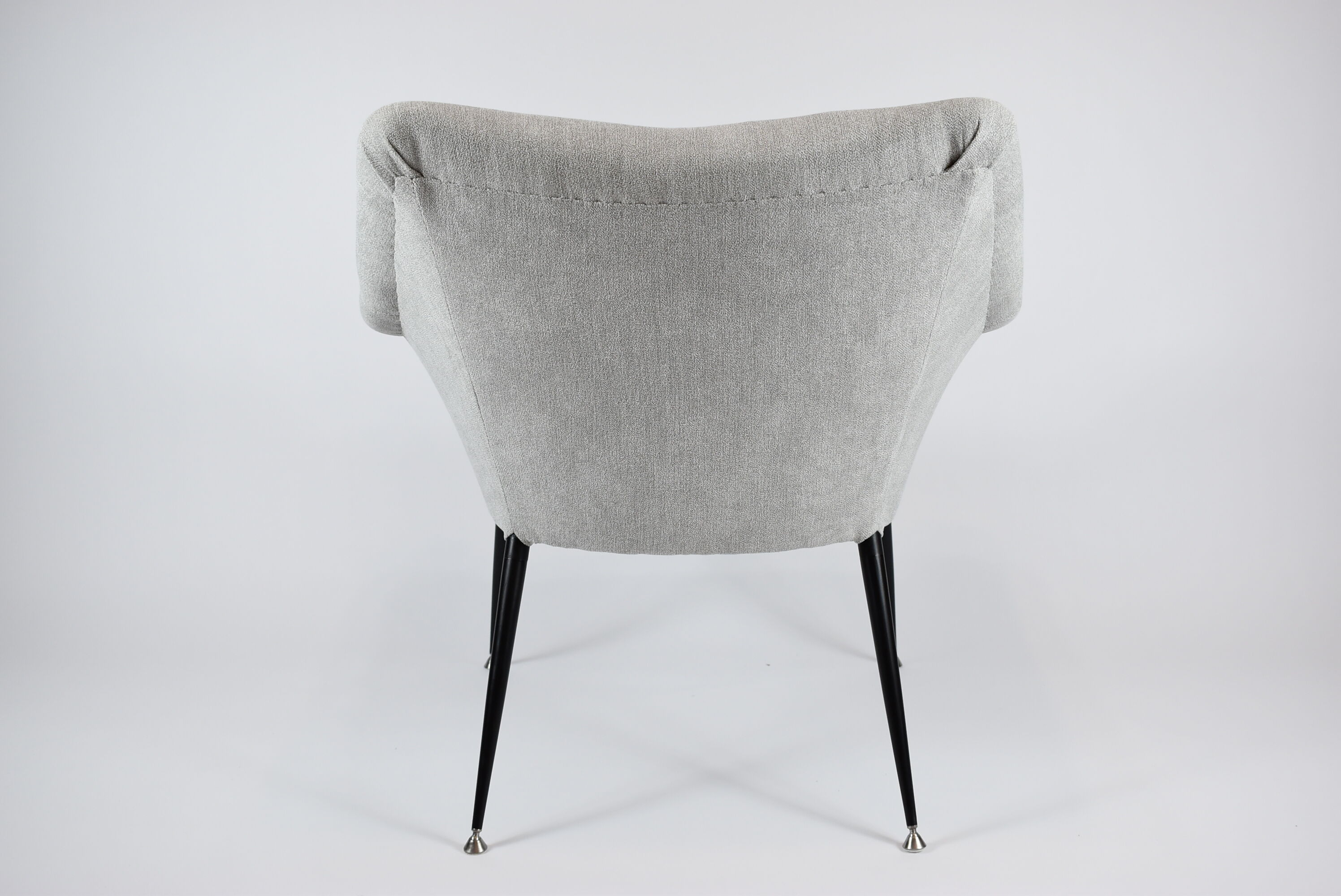 Vintage armchair "Shell", upholstered, Germany, 60s, grey fabric