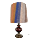 Table lamp vintage bohemian 70s wool lampshade